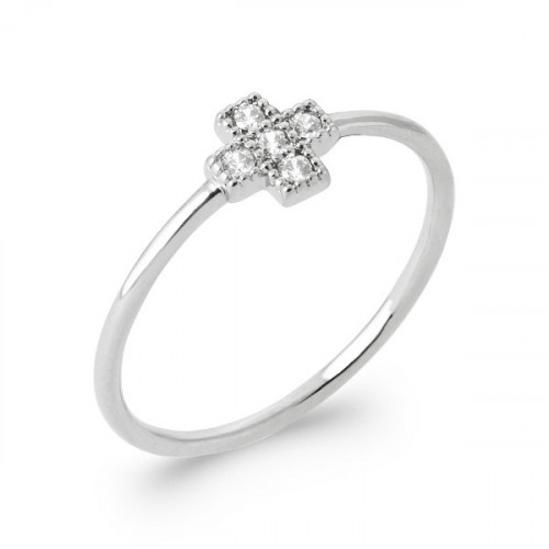 CROSS RING WITH ZIRCONIA