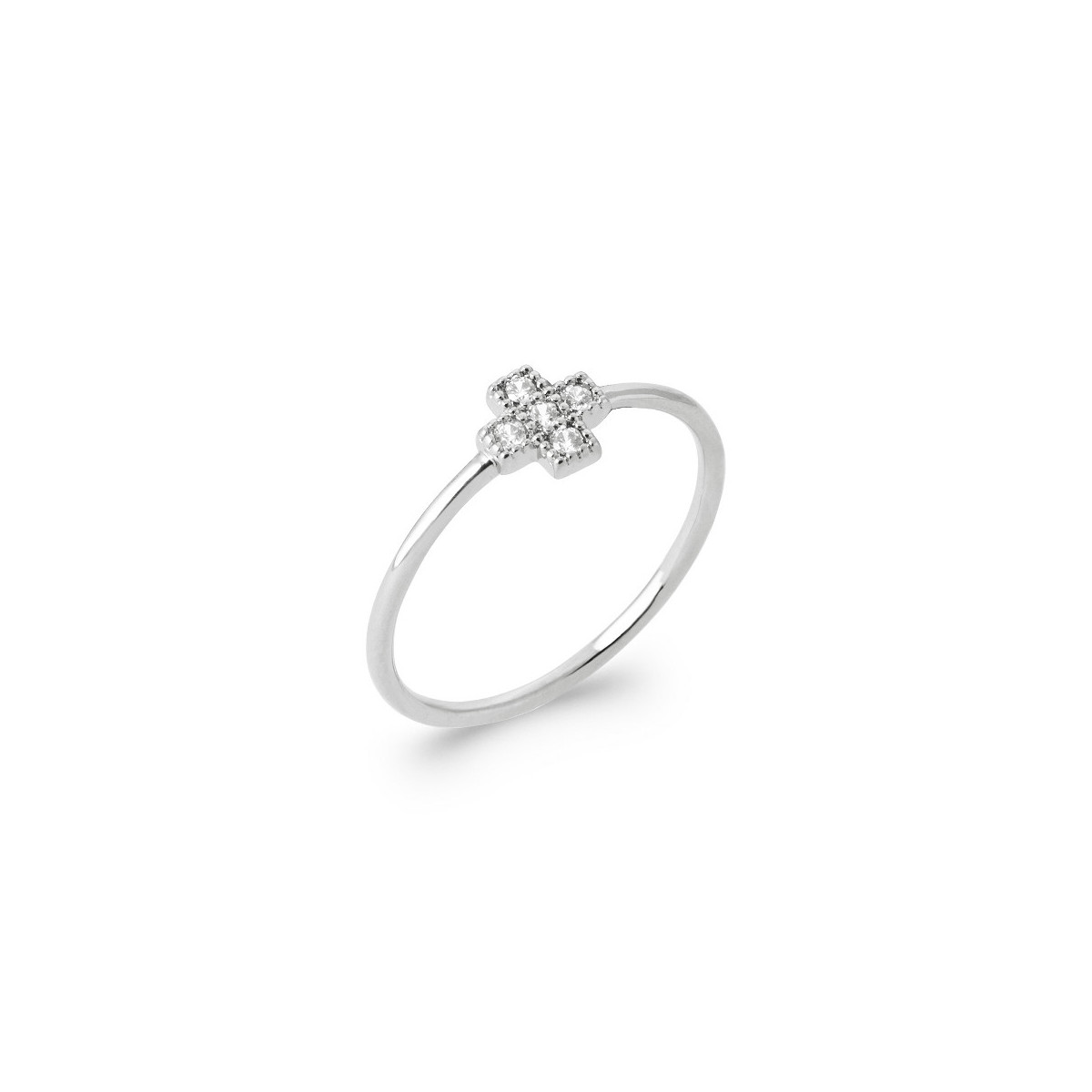 CROSS RING WITH ZIRCONIA