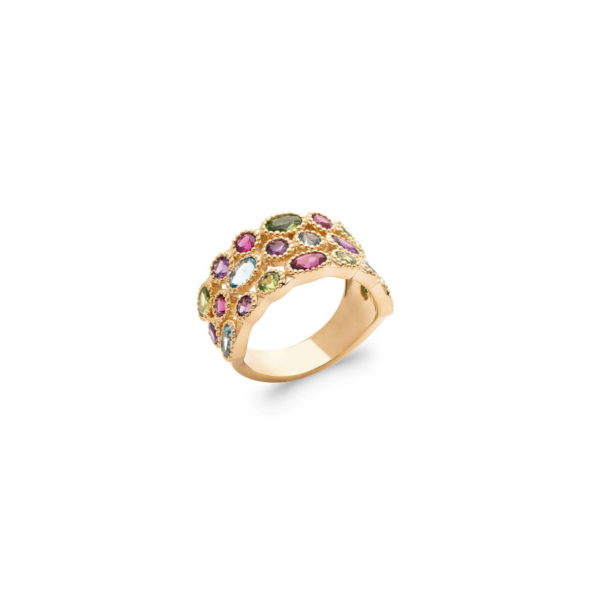 RING WITH MULTICOLOURED ZIRCONIA