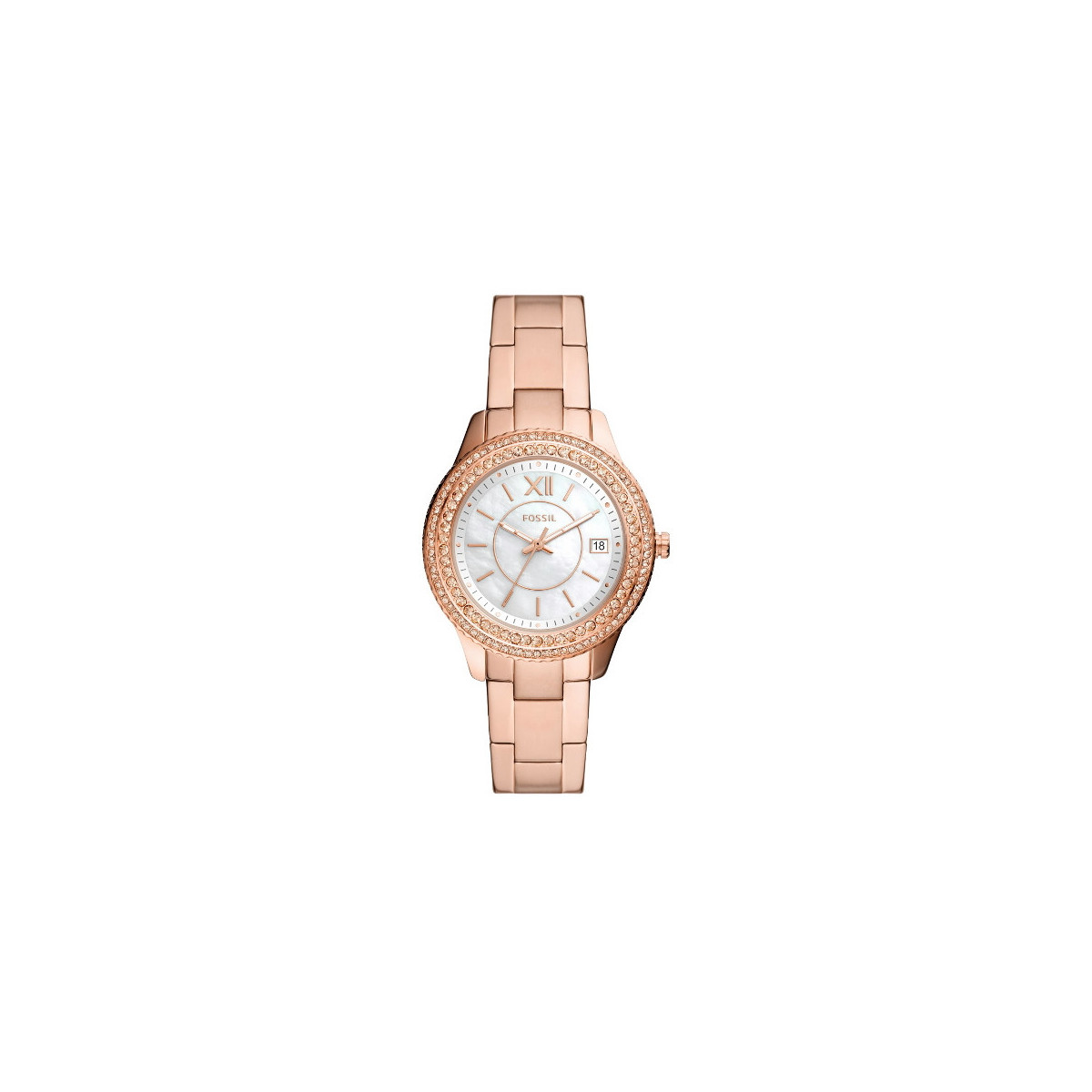 RELOJ STELLA DE ACERO INOXIDABLE EN TONO ORO ROSA CON TRES AGUJAS Y FECHA ES5131