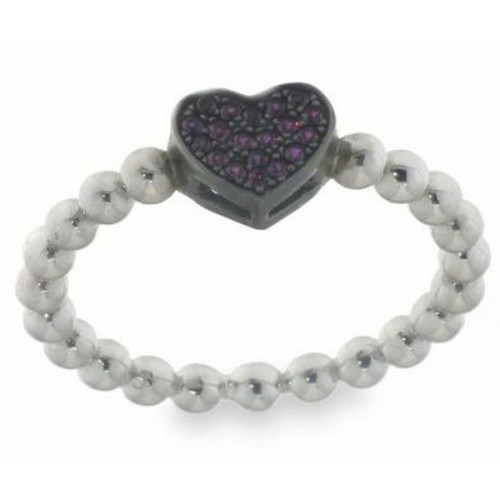 PURPLE HEART SILVER RING