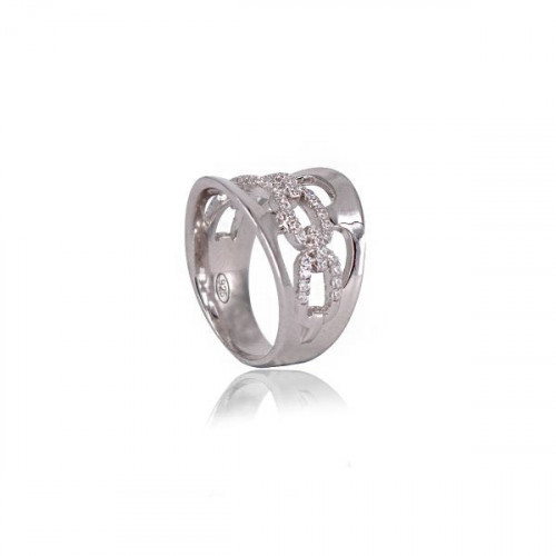 SILVER RING WITH CHAIN DESIGN