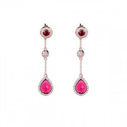 LONG RED TEARDROP EARRINGS