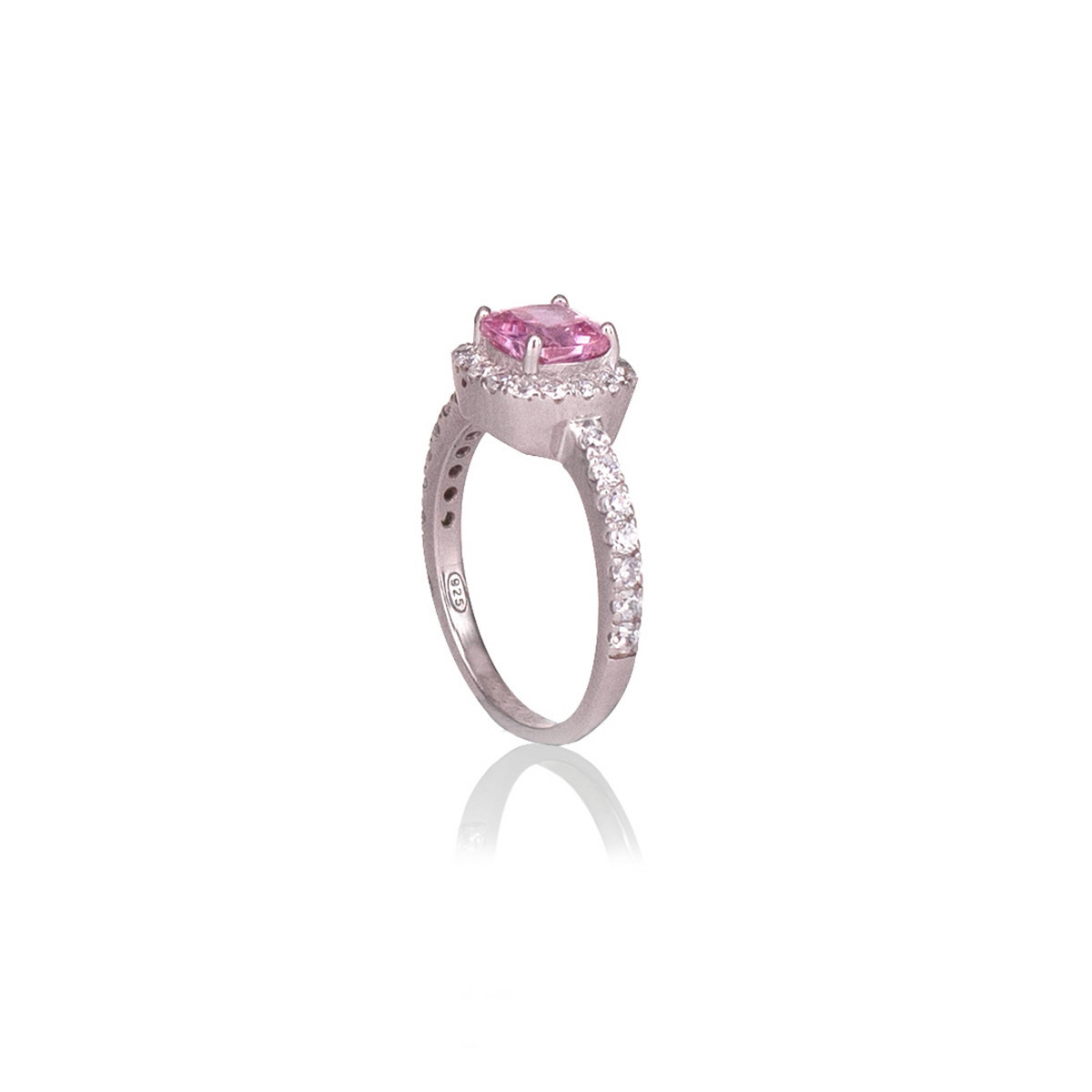 ANILLO DE PLATA CON CIRCONITA ROSA