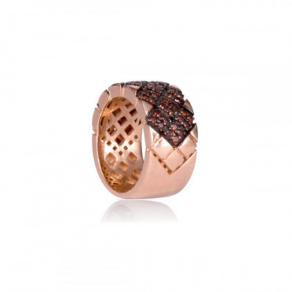 ANILLO PLATA ROSÉ CON CIRCNONITA NEGRA