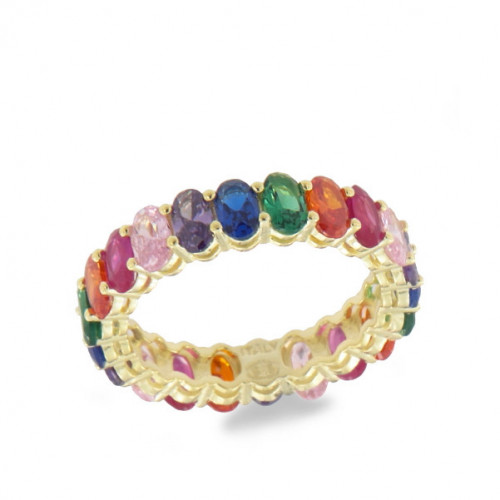 RING & MULTICOLOURED ZIRCONIA