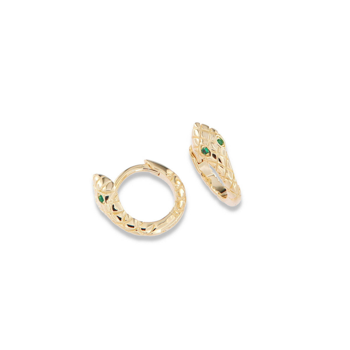 SNAKE & GREEN ZIRCONIA EARRINGS