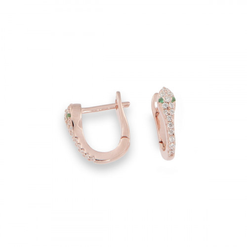 SNAKE & ZIRCONIA EARRINGS