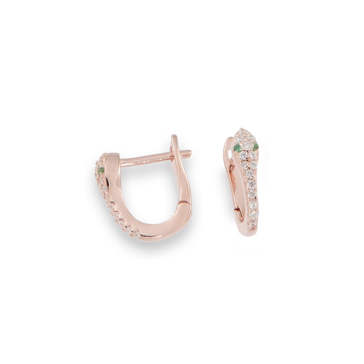 SNAKE & ZIRCONIA EARRINGS