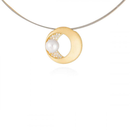 NECKLACE SAKAY PEARL IN GOLDEN SILVER