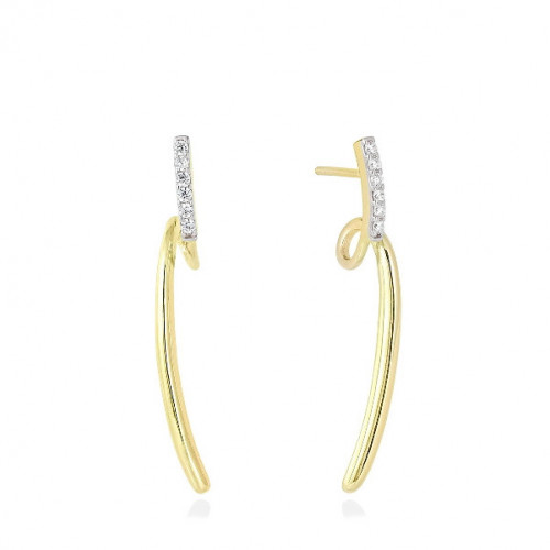 WHITE JUMP EARRINGS IN GOLD PLATED SILVER 90536PD