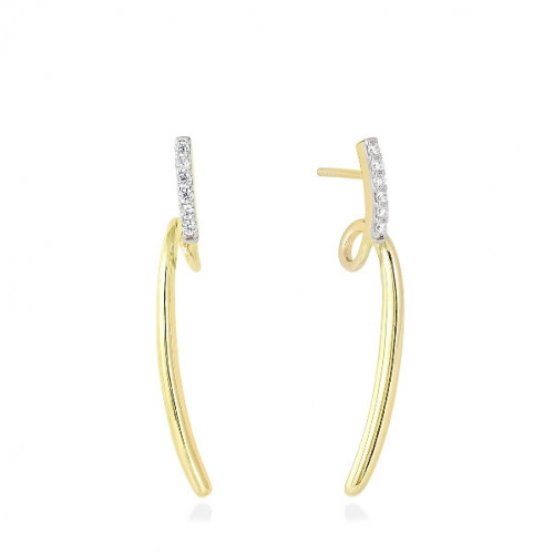 PENDIENTES JUMP BLANCO EN PLATA DORADA 90536PD