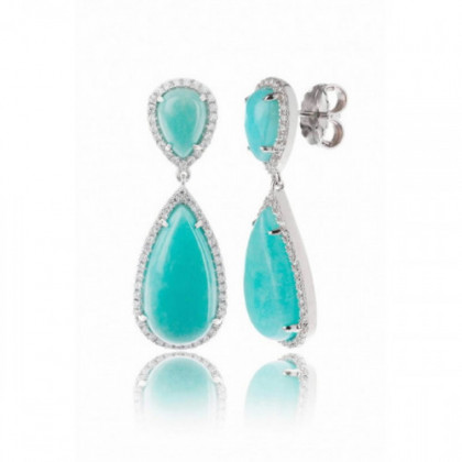 AMAZONITE TEARDROP EARRINGS