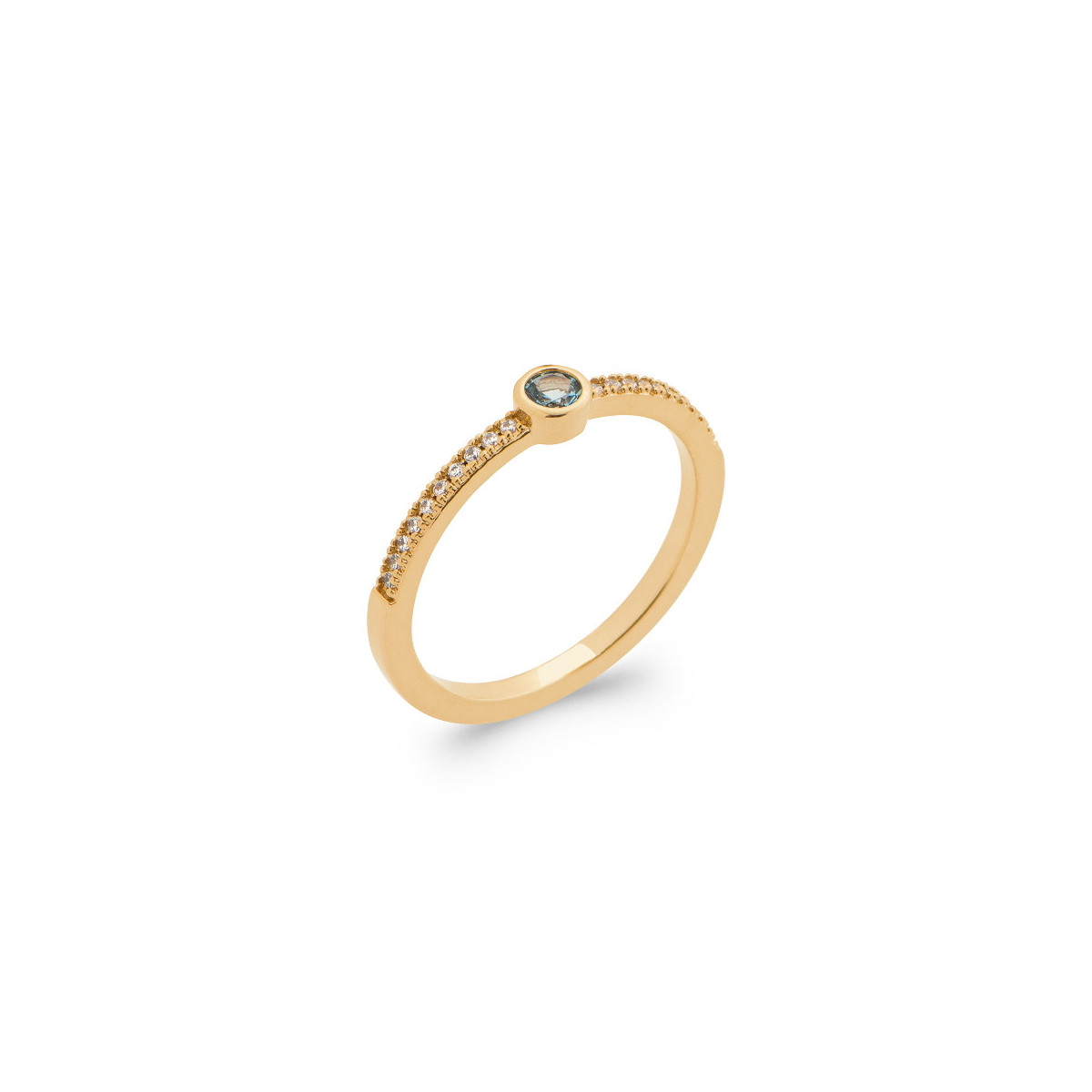 GOLD PLATED SILVER RING WITH BICOLOUR ZIRCONIAS