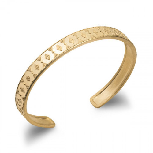 BRAZALETE DE PLATA DORADO TEXTURIZADO