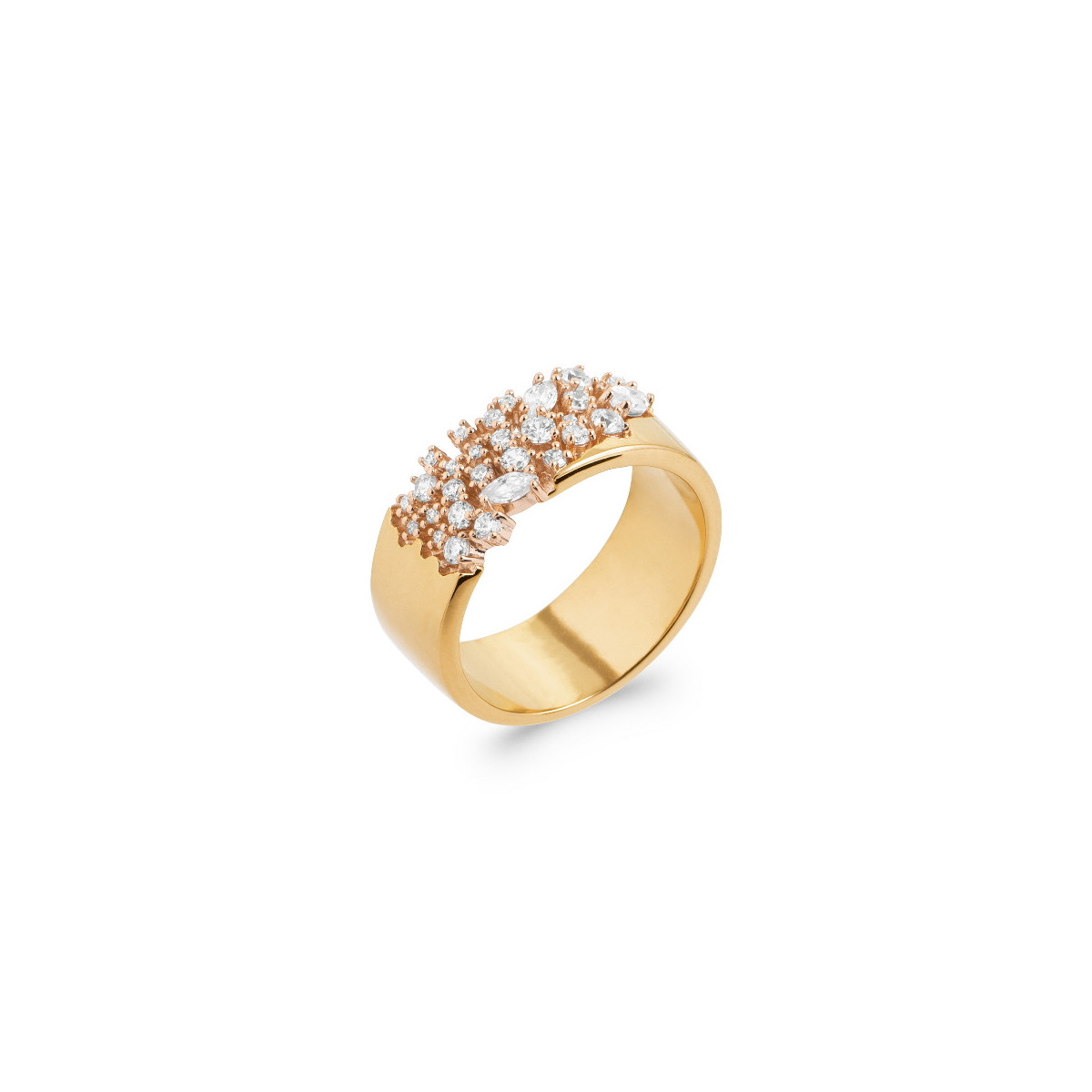 GOLD PLATED SILVER RING WITH ZIRCONIA