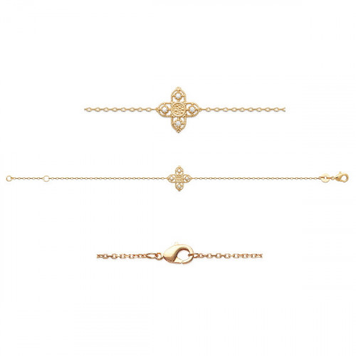 GOLD PLATED SILVER BRACELET WITH CROSS