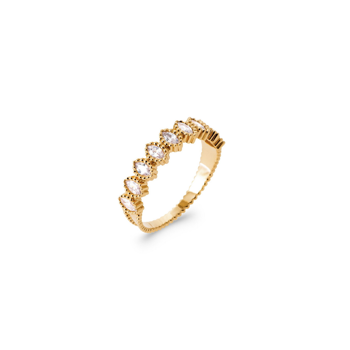 RING WITH MARQUISE-CUT ZIRCONIA