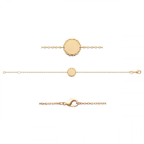 GOLD-PLATED SILVER BRACELET WITH ROUND PLATE