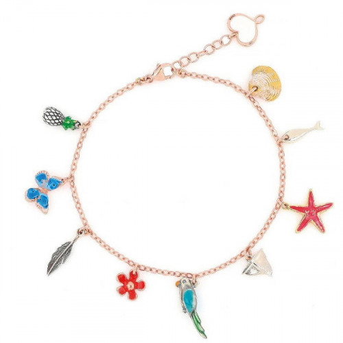 PULSERA CON DIJES DE VIAJE ESMALTADOS