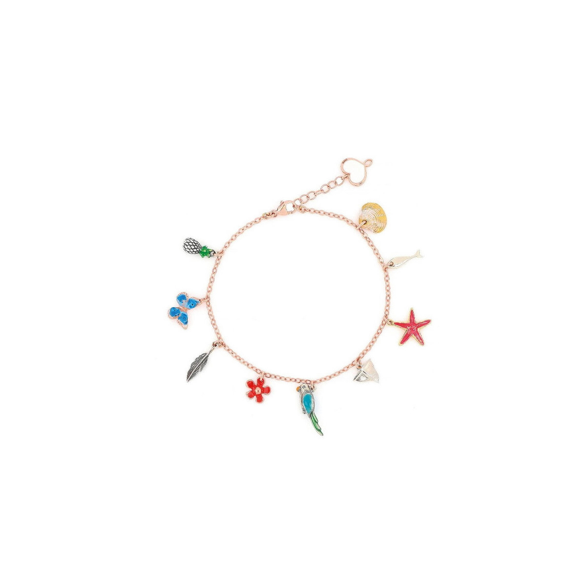 PULSERA CON DIJES DE VIAJE ESMALTADOS