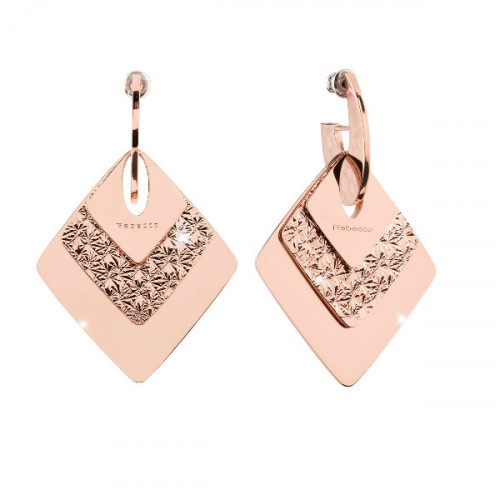 FEMME FEMME EARRINGS WITH THREE DIAMOND RHOMBUS PENDANTS BFEOBR09