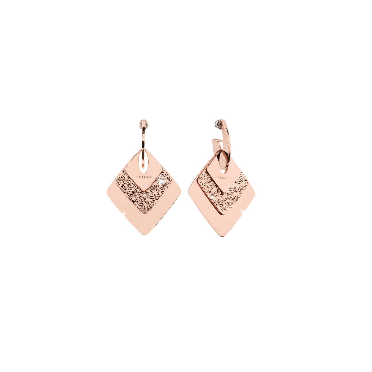 FEMME FEMME EARRINGS WITH THREE DIAMOND RHOMBUS PENDANTS BFEOBR09