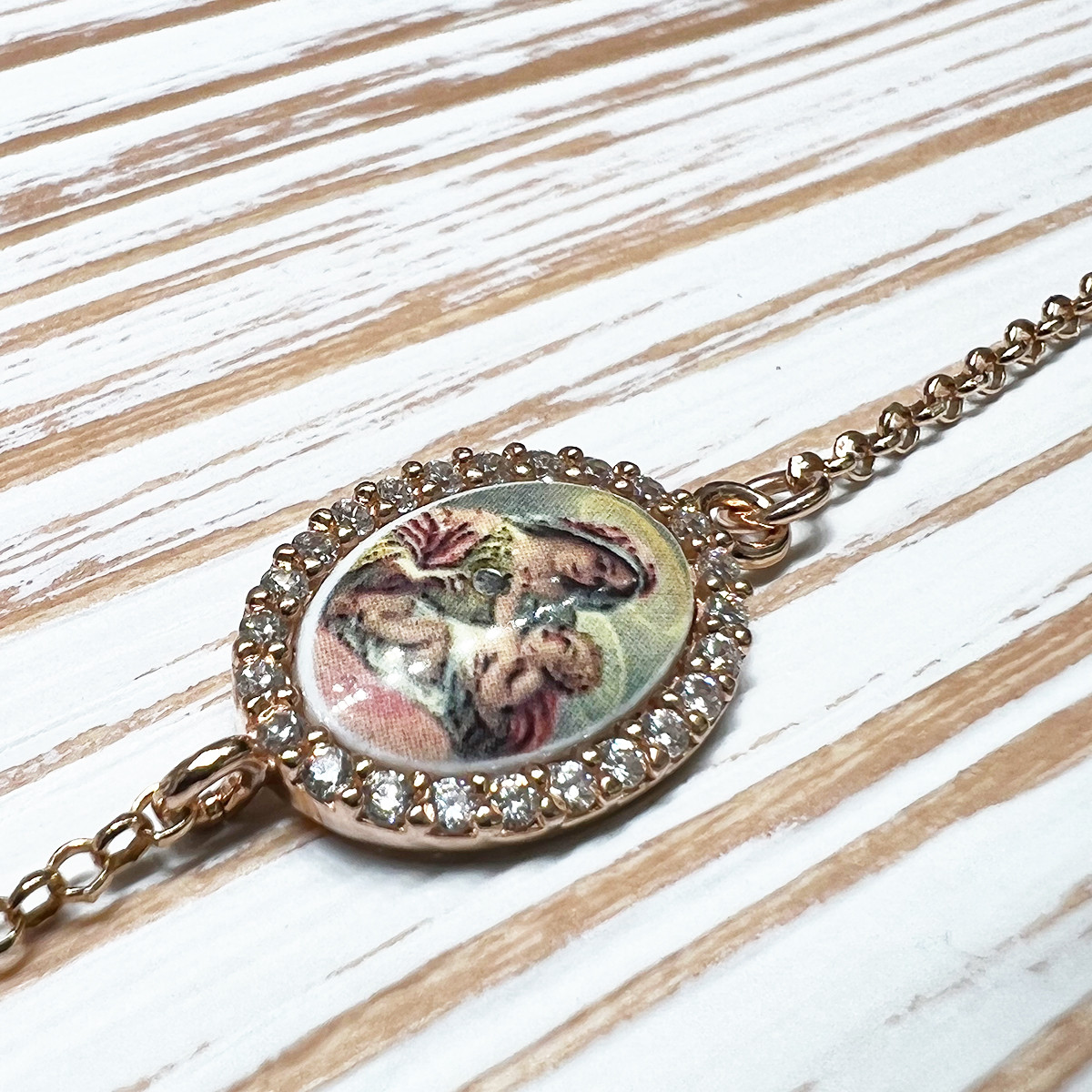 CAMEO BRACELET VIRGIN MARY WITH CHILD JESUS