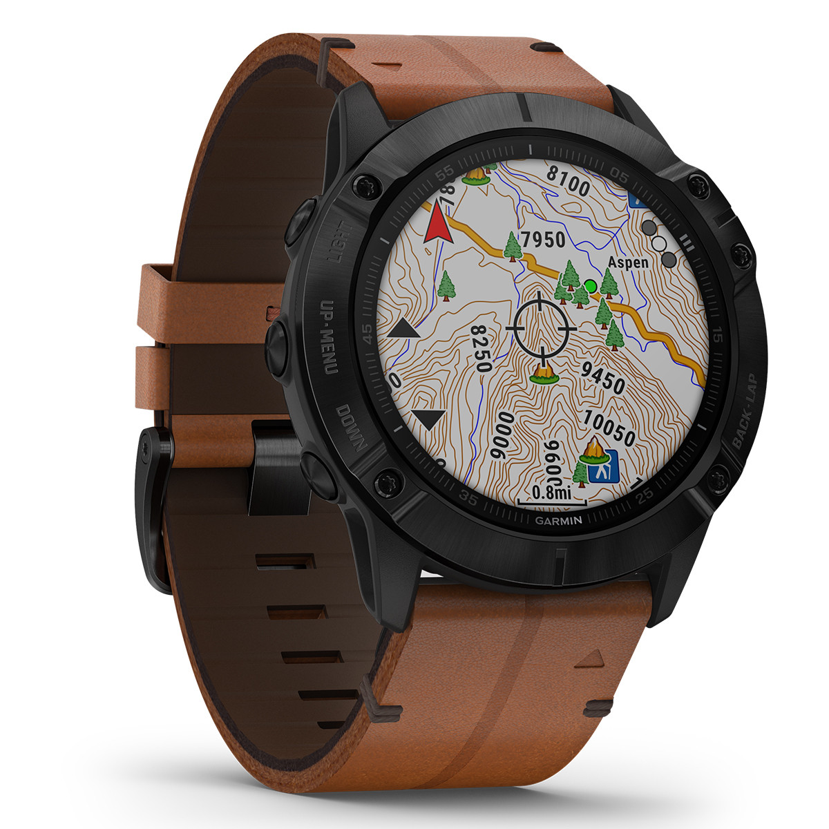 GARMIN FENIX 6X SAPPHIRE BLACK DLC LEATHER WATCH 010-02157-14