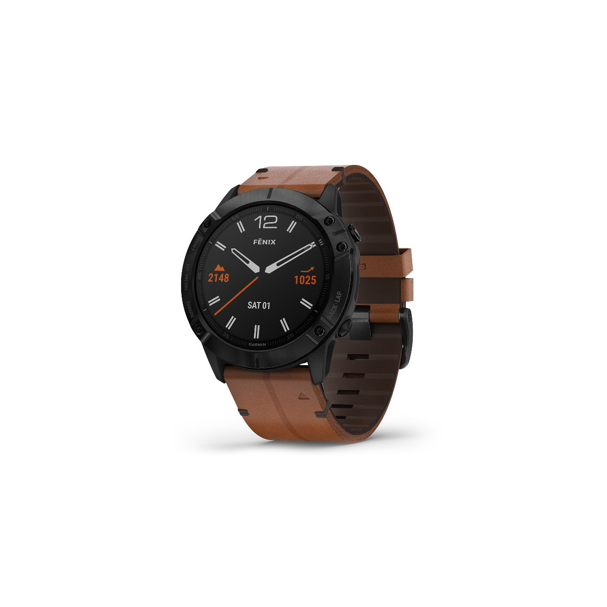 GARMIN FENIX 6X SAPPHIRE BLACK DLC LEATHER WATCH 010-02157-14