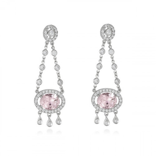 EARRINGS DULCE PINK IN SILVER