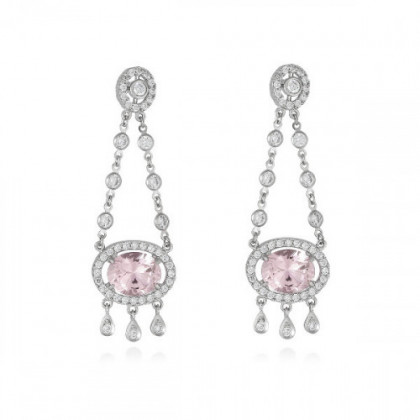 EARRINGS DULCE PINK IN SILVER