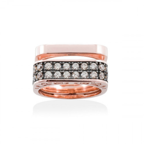 ANILLO SEVRUGA COGNAC EN PLATA ROSA