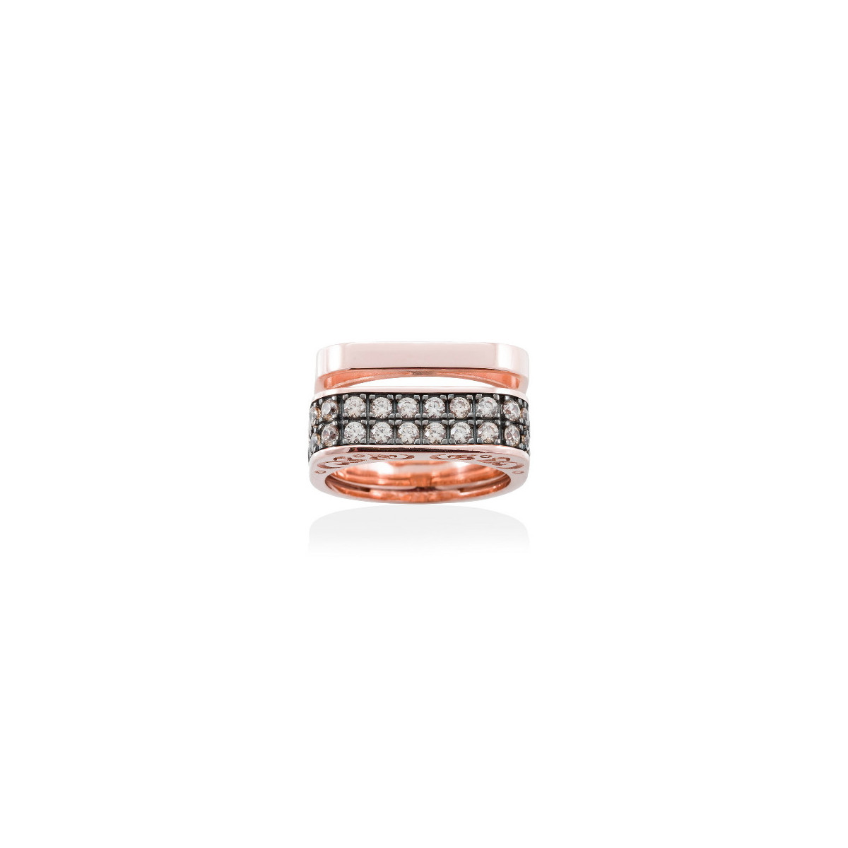 ANILLO SEVRUGA COGNAC EN PLATA ROSA