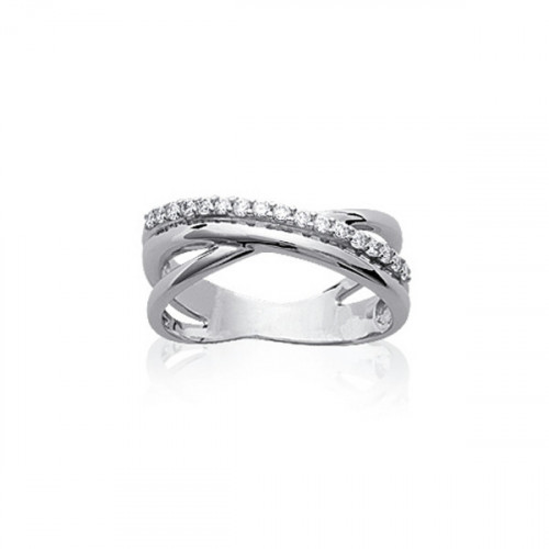 CROSS RING WITH ZIRCONIA