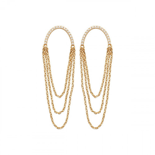 TRIPLE CHAIN EARRINGS