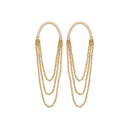 TRIPLE CHAIN EARRINGS