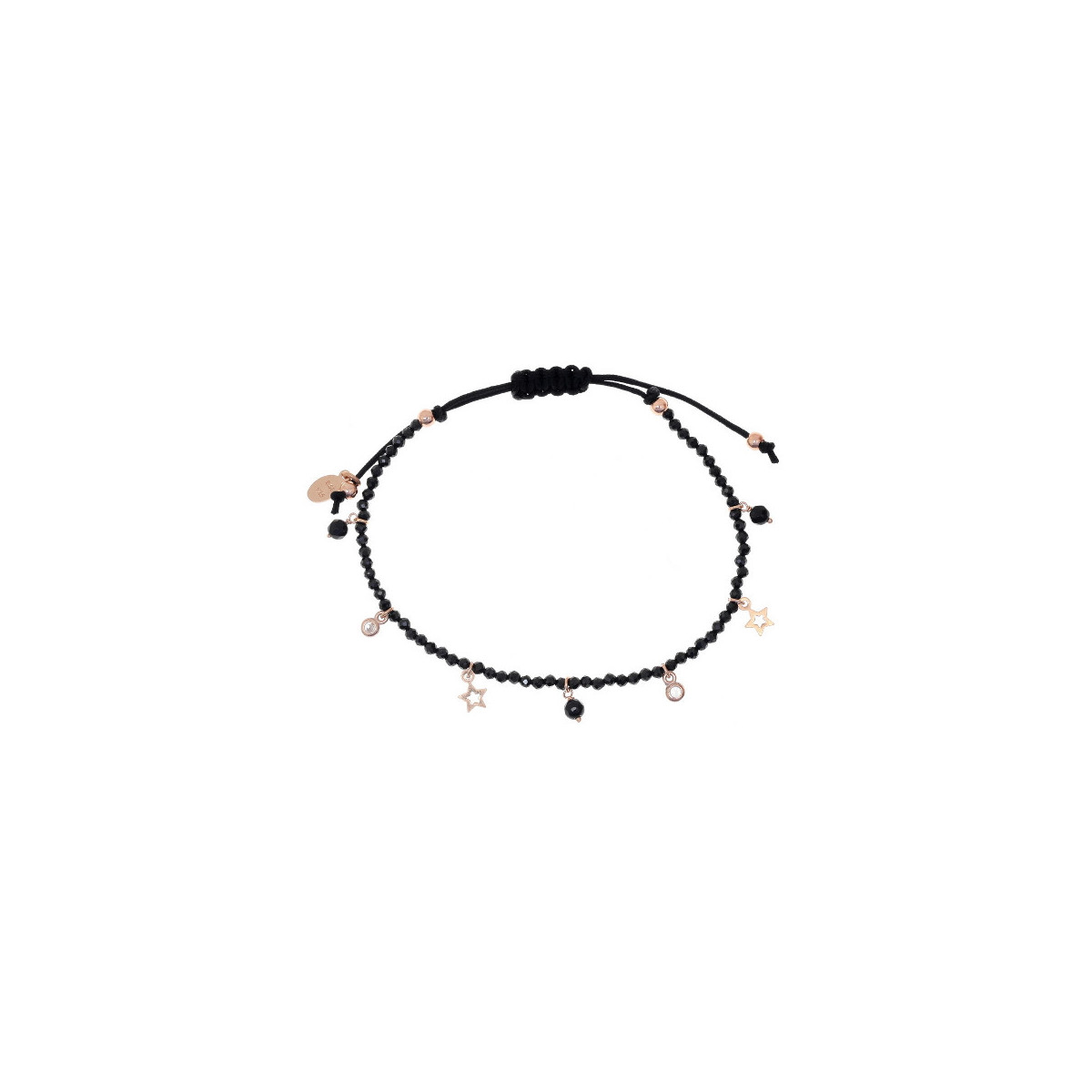 BRACELET MADE OF THREAD & CRYSTALS BLACK