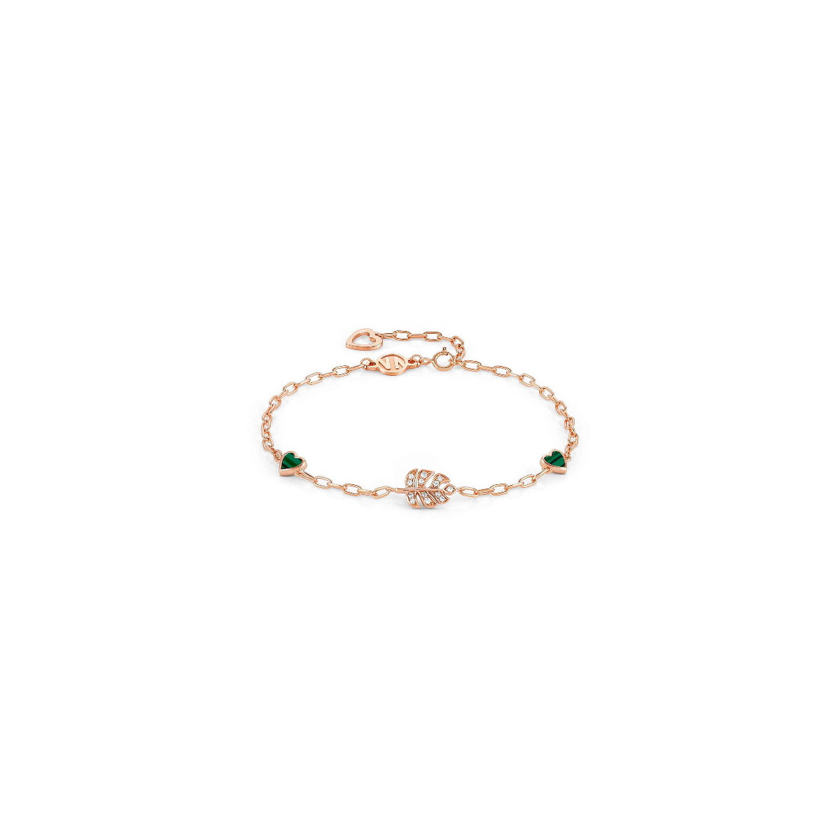 PULSERA VITA CON CORAZONES Y HOJA