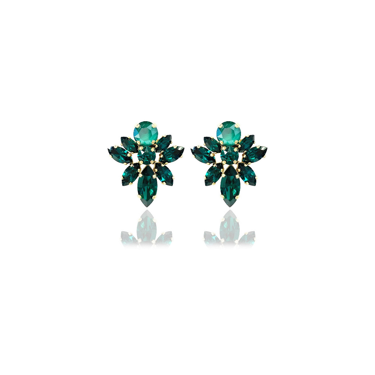 GREEN LOTUS EARRINGS