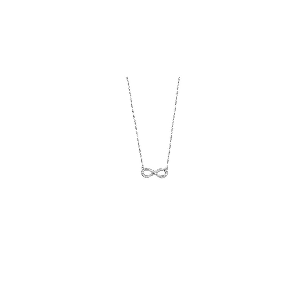 LOTUS SILVER TRENDY INFINITY NECKLACE LP1253-1/1 SILVER, WOMEN'S