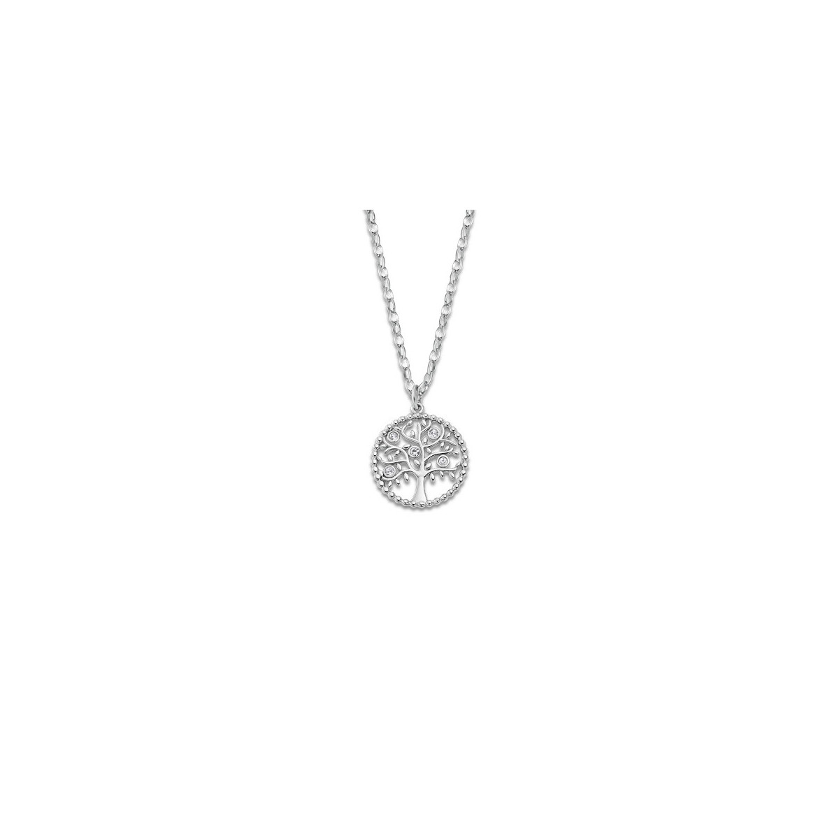 LOTUS STYLE LS2194-1/1 TREE OF LIFE NECKLACE, STAINLESS STEEL, WOMEN'S