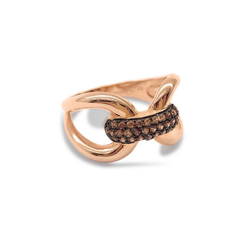 RING WITH ZIRCONIA BRONW