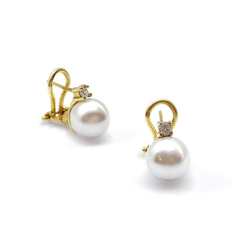 EARRINGS WITH PEARL AND ZIRCONIA