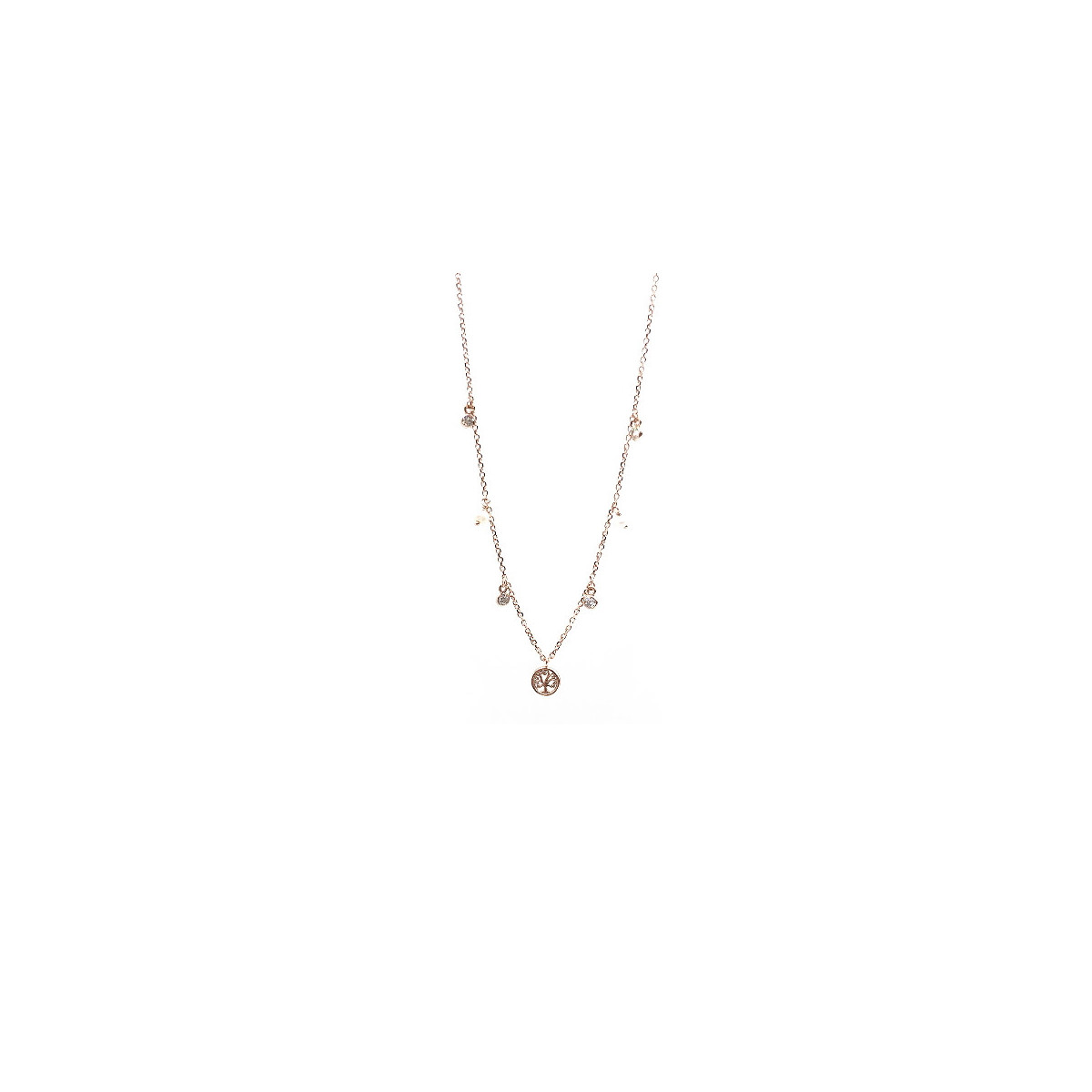 TREE OF LIFE PEARL AND ZIRCONIA NECKLACE