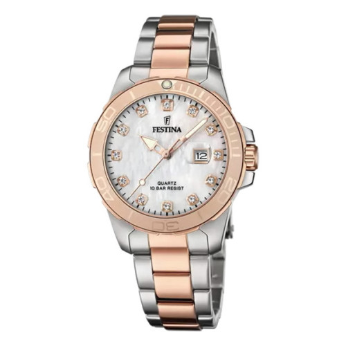 WATCH FESTINA BOYFRIEND COLLECTION, MOTHER OF PEARL STEEL STRAP