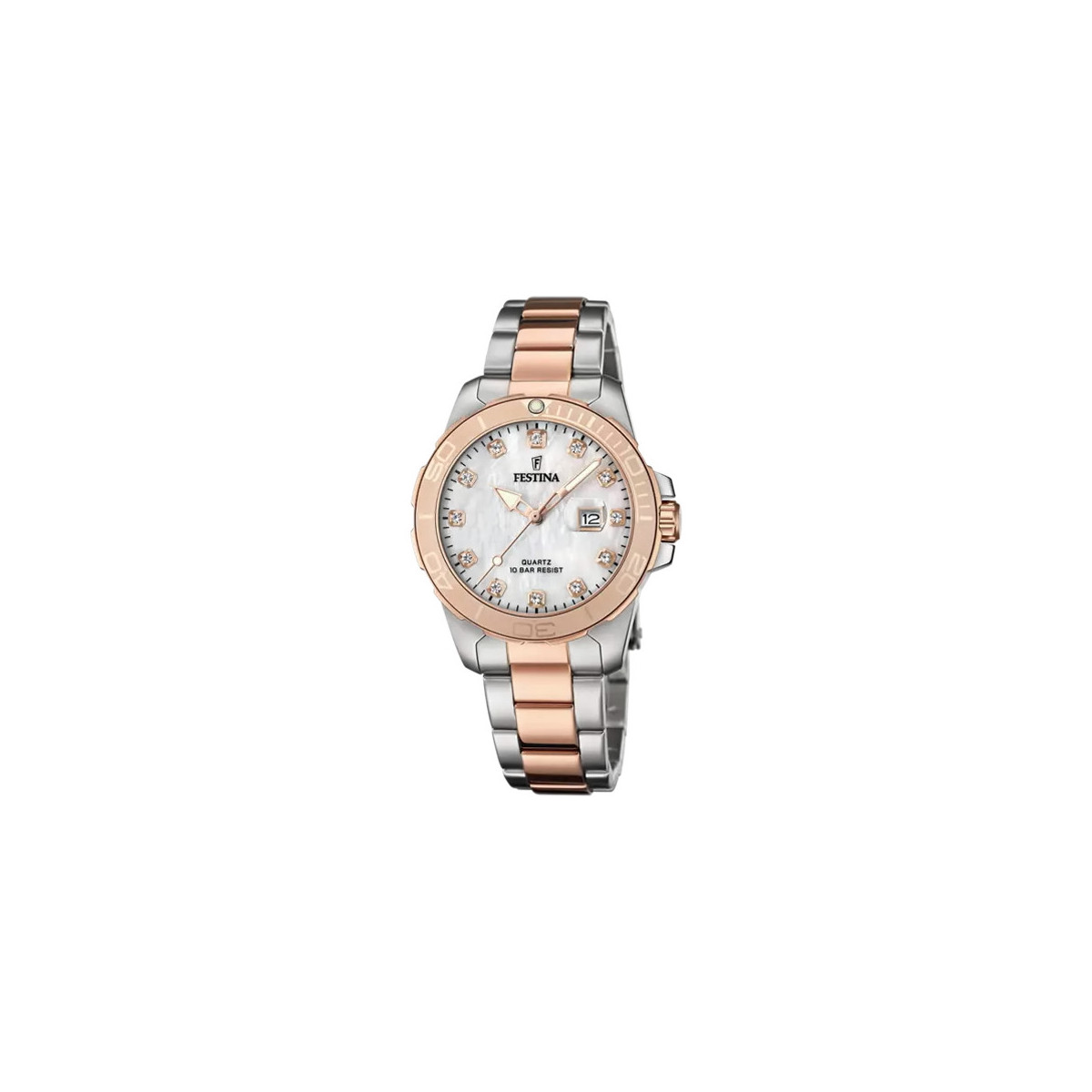 WATCH FESTINA BOYFRIEND COLLECTION, MOTHER OF PEARL STEEL STRAP