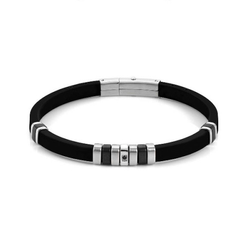 CITY BRACELET RUBBER AND BLACK STONE