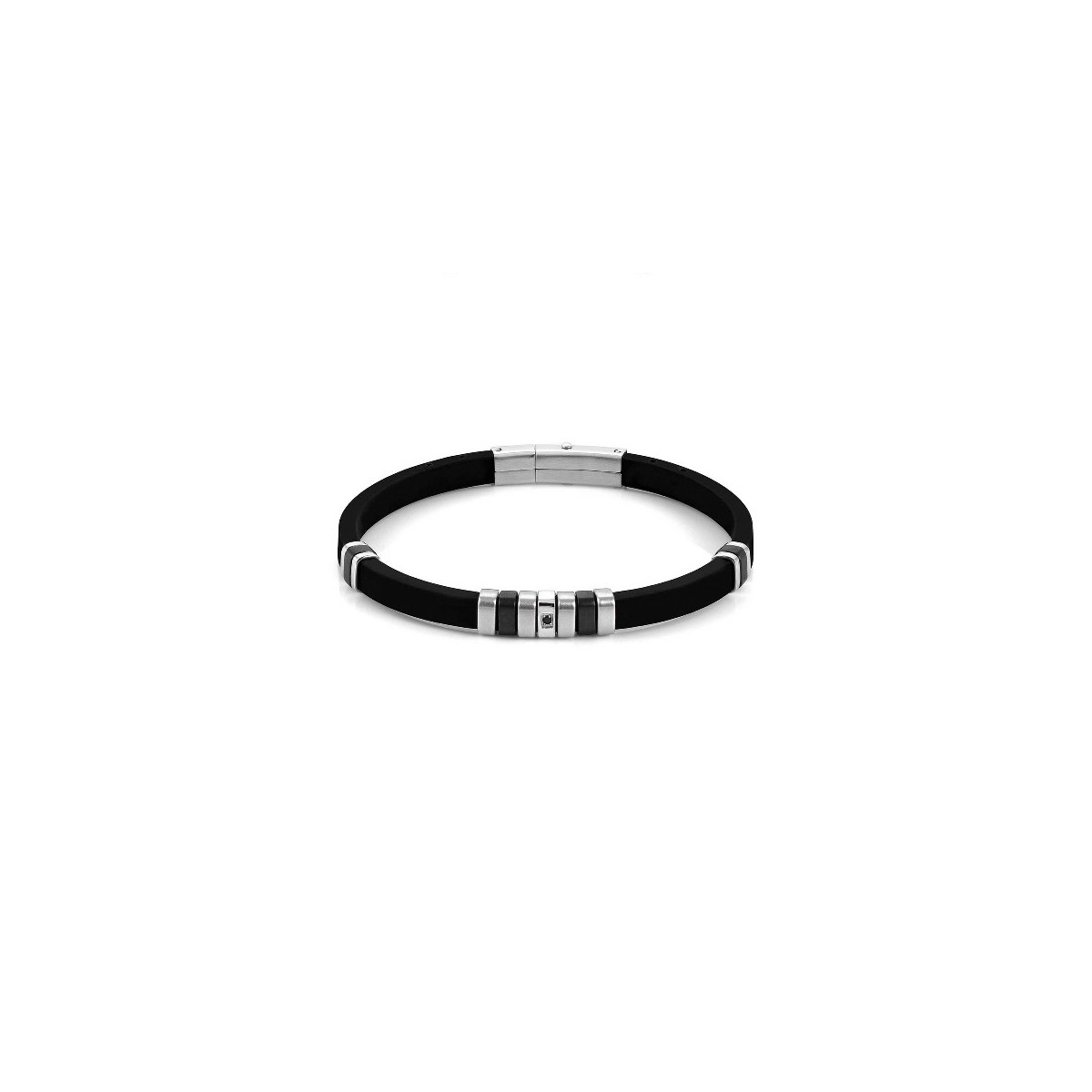 CITY BRACELET RUBBER AND BLACK STONE