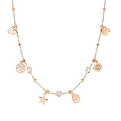 NECKLACE MELODIE WITH PENDANTS AND C.ZIRCONIA BIANCHI
